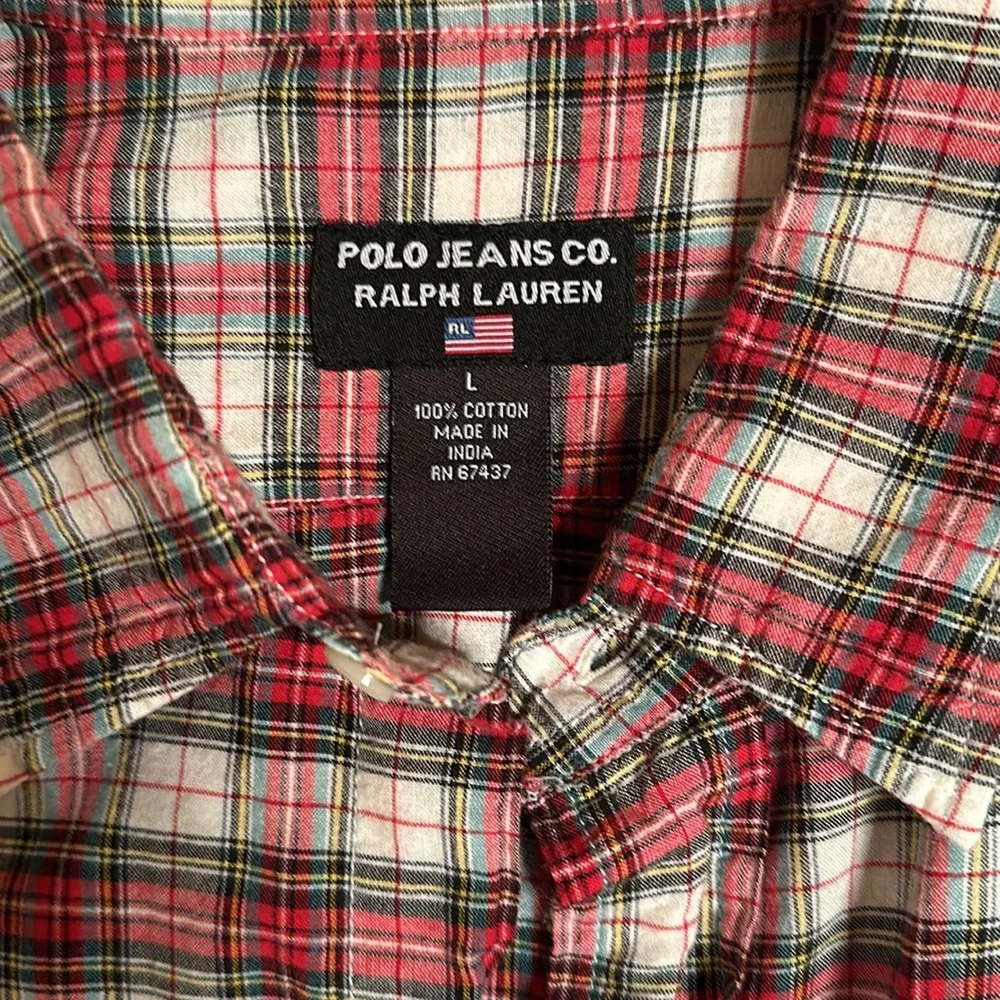 Polo Jeans Co. Ralph Lauren men’s shirt short sleeve size L 100% cotton